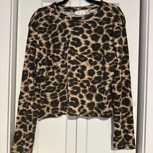 RD Style Leopard Print Long Sleeve Top